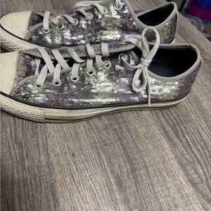 Sequin Lace-Up Sneakers